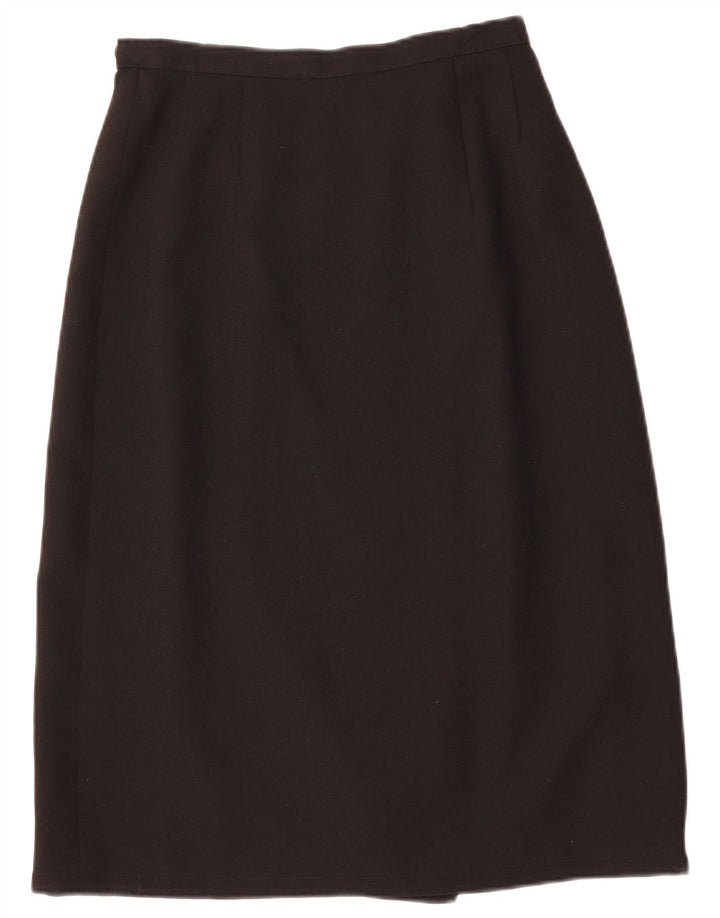 VINTAGE Womens Wrap Skirt EU 38 Medium W29 Black Viscose