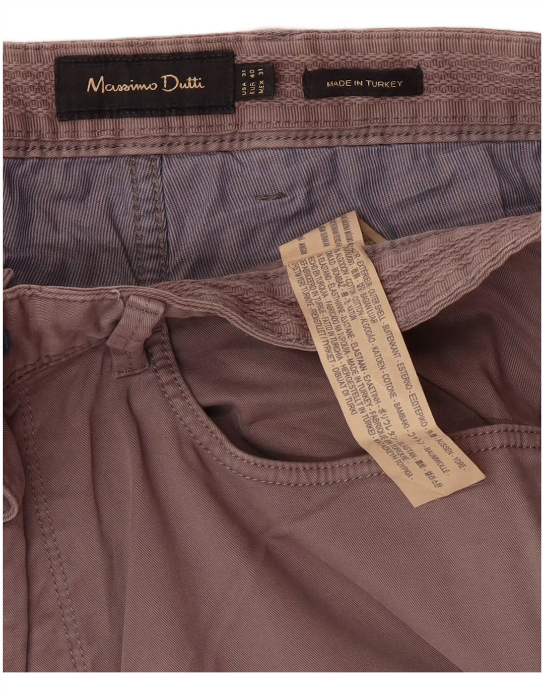 MASSIMO DUTTI Pantaloni casual subțiri pentru bărbați EU 40 Mediu L31 L34 Bumbac gri