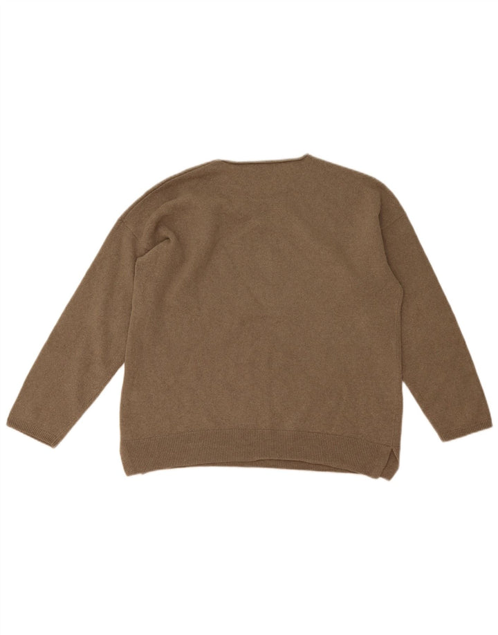 Pulover pentru femei Massimo Dutti cu gât de barcă UK 14 Lână gri mediu