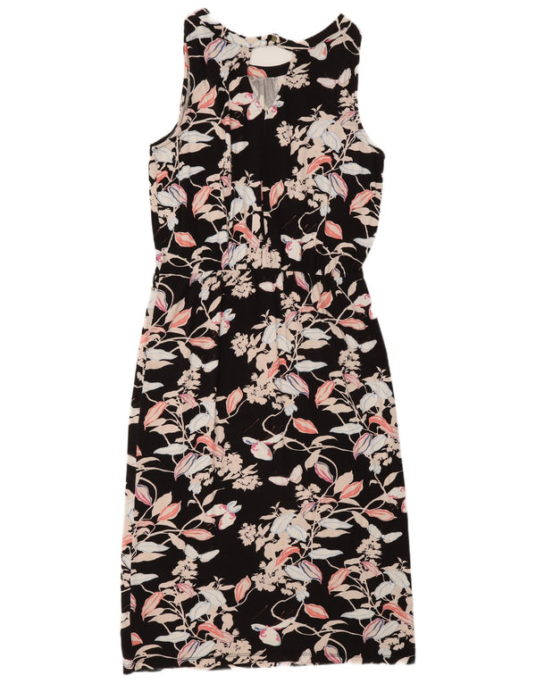Rochie Oasis, fără mâneci, pentru femei, UK 12 Medium Black Floral Viscose