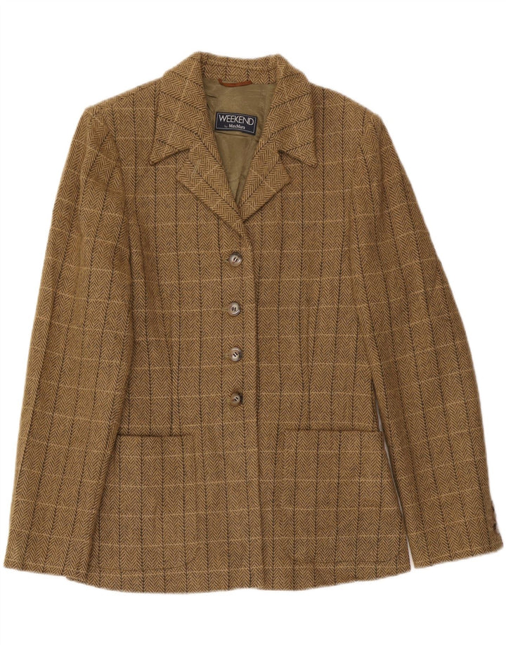 Jachetă Blazer de weekend pentru femei Max Mara UK 16 mare, maro, cu carouri clasice
