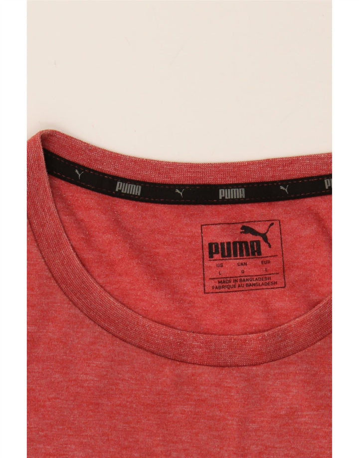 PUMA Mens Graphic T-Shirt Top Large Red Flecked Cotton Vintage Puma and Second-Hand Puma from Messina Hembry 