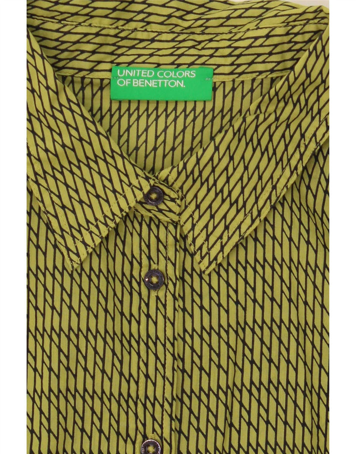 Cămașă Benetton pentru femei UK 16 Large Green Geometric