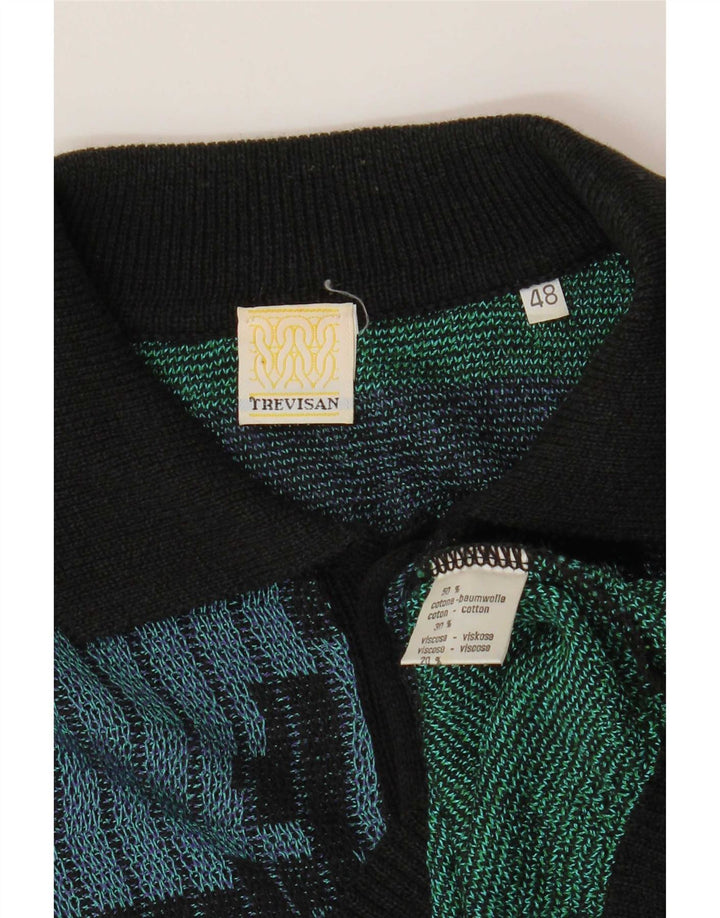 Pulover vintage pentru bărbați, cu model abstract, pulover cu gât polo IT 48 Medium Multico