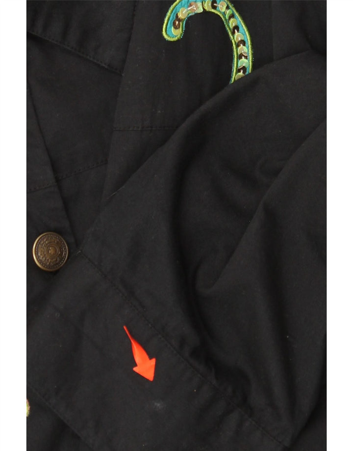 Jachetă bomber supradimensionată pentru femei INDIGO MOON UK 22 3XL Black Butterfly