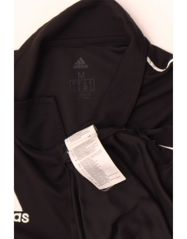 Tricou polo Adidas Climalite pentru bărbați, poliester mediu negru