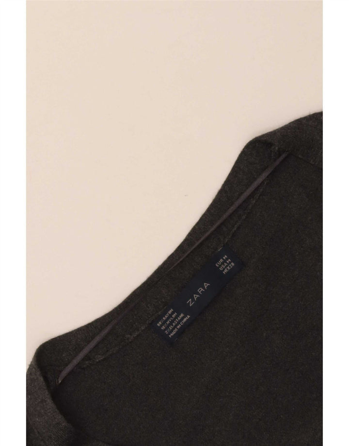 Pulover cardigan pentru femei Zara UK 12, raion gri mediu