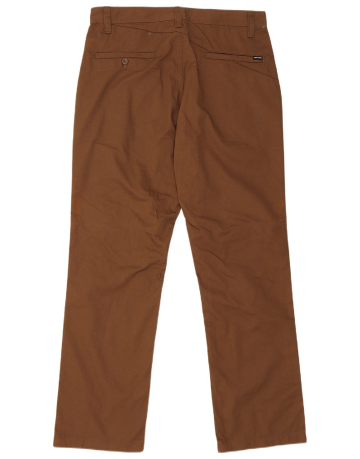 Pantaloni chino drepti pentru femei Volcom W32 L31 bumbac maro