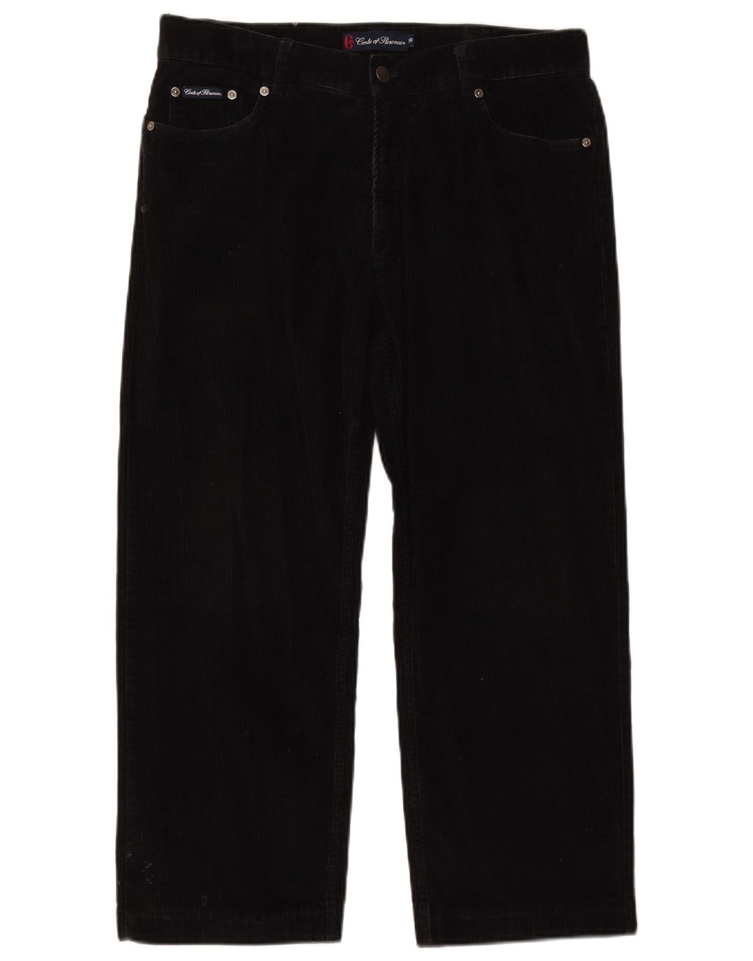 CONTE OF FLORENCE Pantaloni tăiați din velur pentru bărbați IT 50 Large W34 L25 Negru