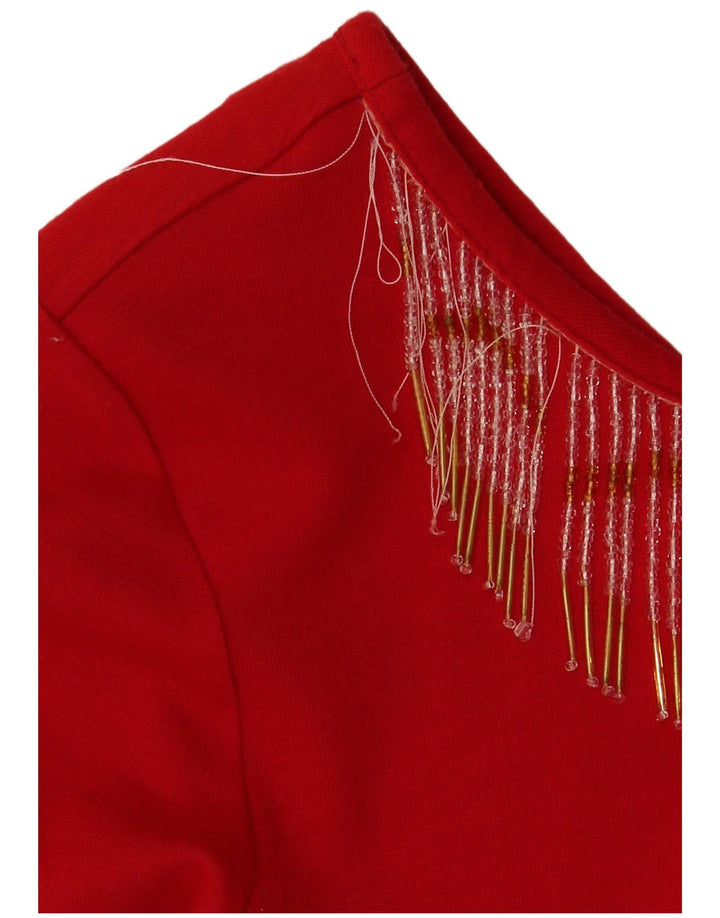 Rochie schimbătoare cu mânecă lungă pentru femei Chagall UK 12, roșu mediu acrilic