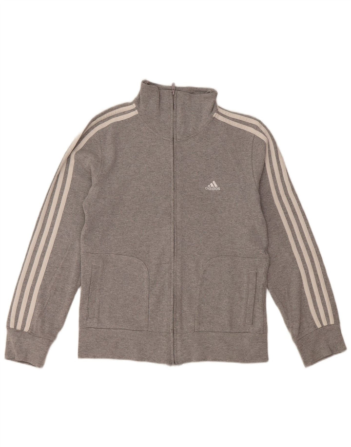 Jachetă de trening pentru femei ADIDAS UK 16 mare bumbac gri