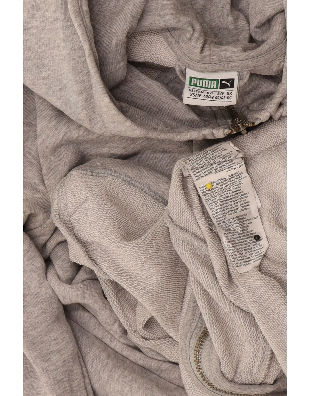 Pulover Puma pentru bărbați, cu fermoar, XS, bumbac gri