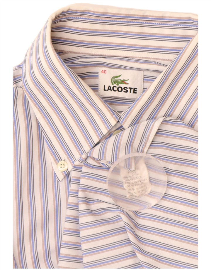 Cămașă pentru bărbați LACOSTE Mărimea 40 Bumbac cu dungi albastre medii