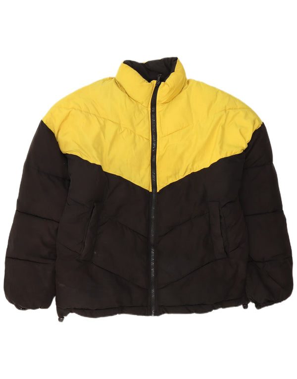 Urban Outfitters Mens Padded Jacket UK 42 XL Yellow Colourblock Polyester