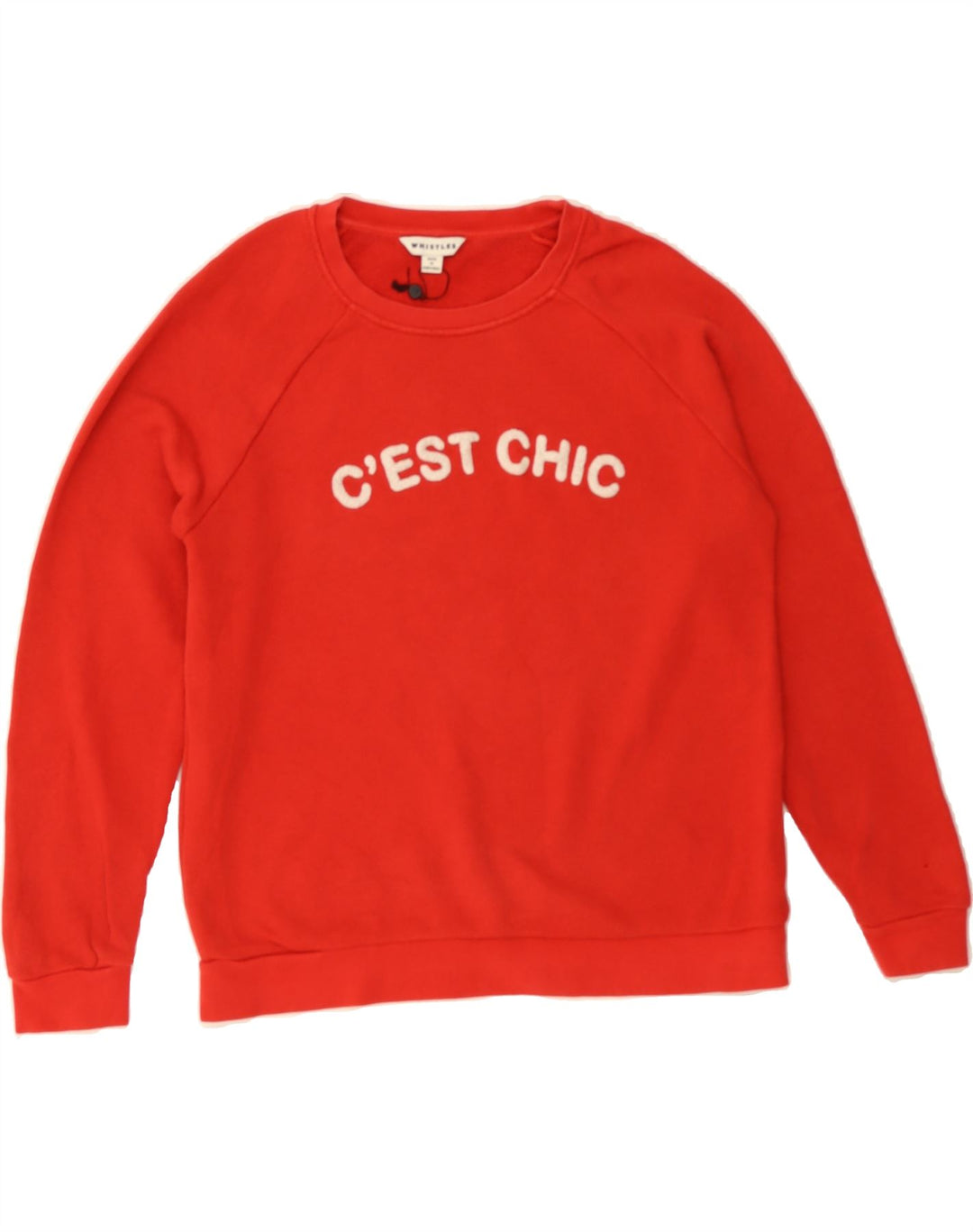 WHISTLES Mens Graphic Sweatshirt Jumper Small Red Cotton Vintage Whistles and Second-Hand Whistles from Messina Hembry 
