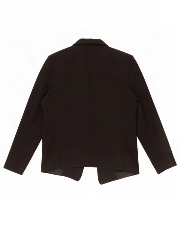 Topshop Jachetă Blazer deschisă pentru femei UK 14 Poliester negru mare
