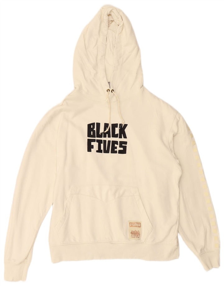 Pulover PUMA Black Fives Graphic pentru bărbați, bumbac mediu alb