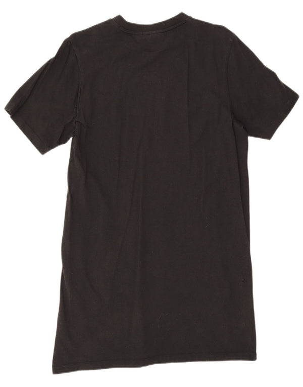 Adidas Womens Graphic T-Shirt Dress UK 10 Small Black Cotton