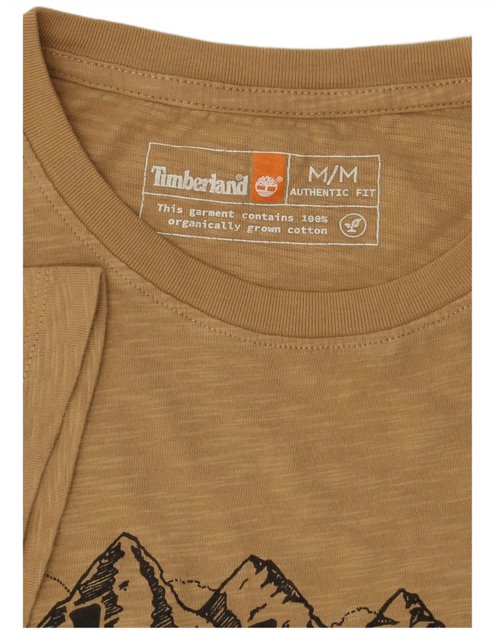 TIMBERLAND Tricou grafic autentic pentru bărbați Top mediu bej bumbac cu pete