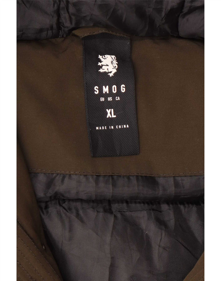 Jachetă parka cu glugă pentru bărbați Smog UK 42 XL Kaki Poliester