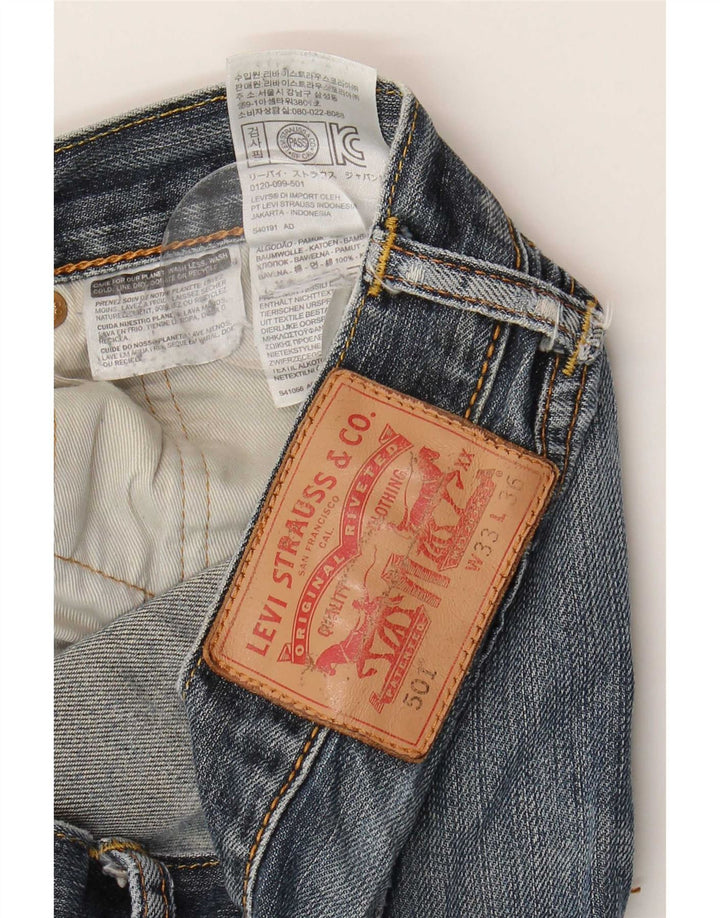 Blugi drepți distressed 501 Levi's pentru bărbați L33 L36 Bumbac albastru