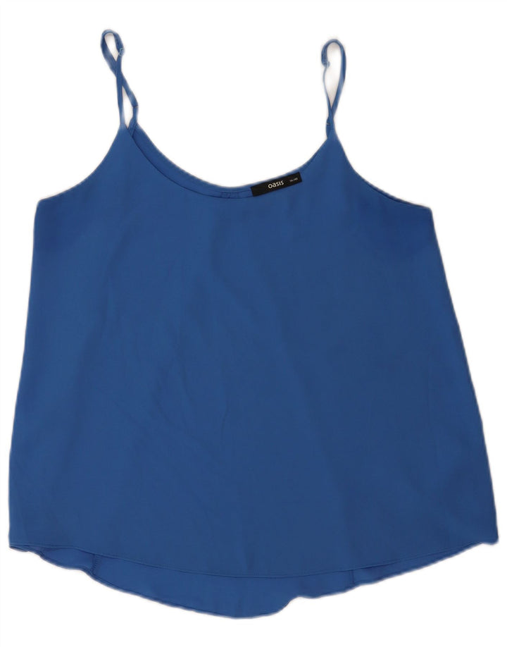 Oasis Crop Cami Top pentru femei UK 14 Medium Blue Poliester