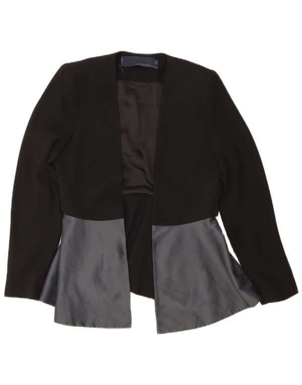 Jachetă Blazer deschisă pentru femei Zara UK 14 Medium Black Colorblock Poliester