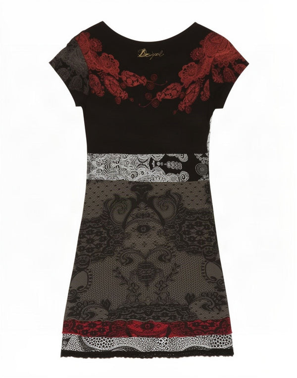 Rochie de bază cu mâneci scurte Desigual pentru femei UK 18 XL, viscoză neagră caisele