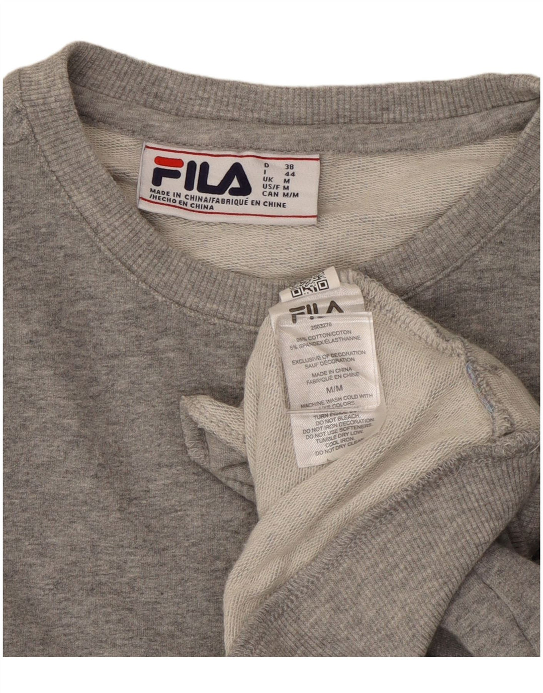 Hanorac crop pentru femei Fila Jumper UK 14, bumbac gri mediu