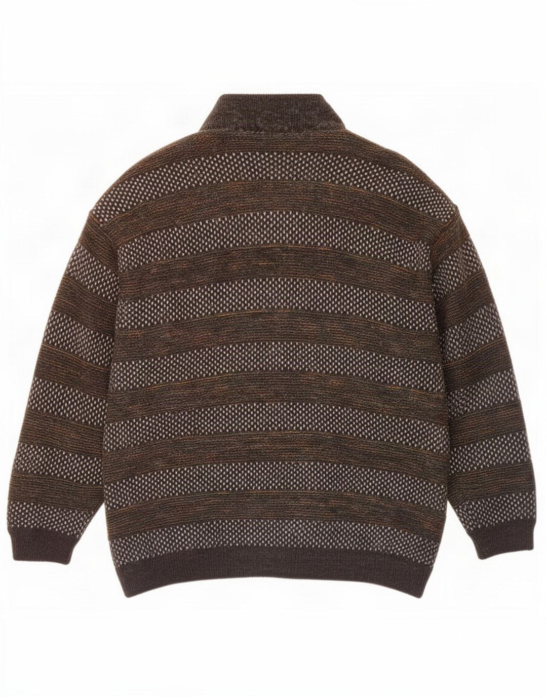 Jachetă Bomber Vintage pentru bărbați din tricot UK 42 XL maro cu dungi