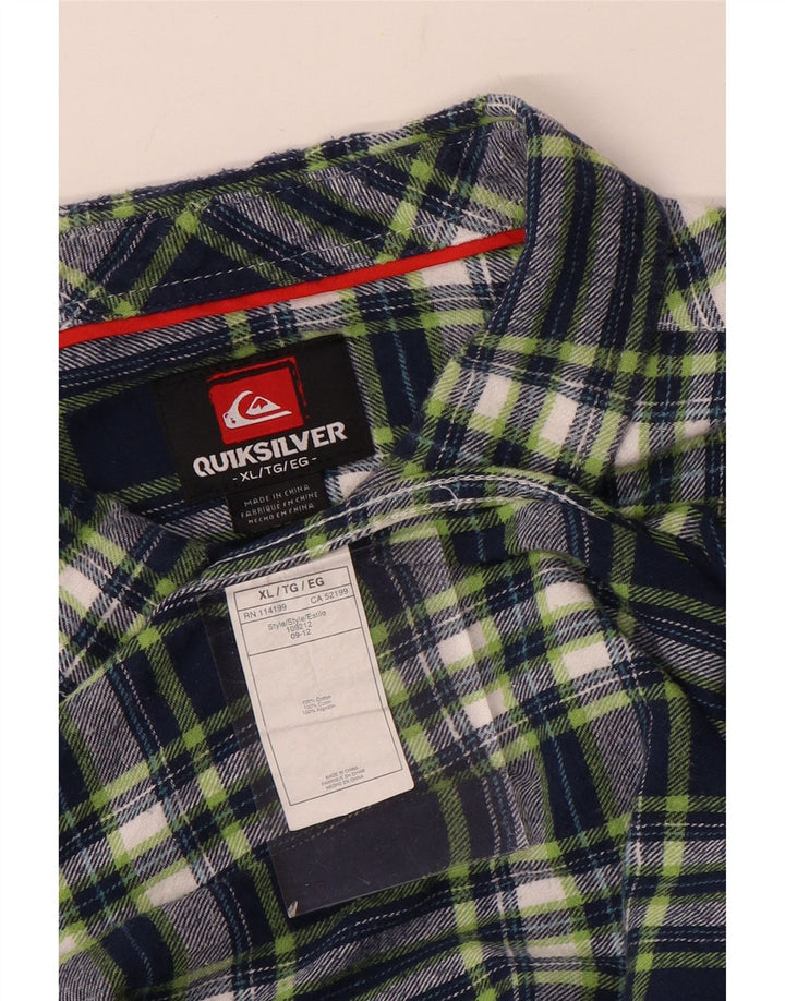 Cămașă de flanel pentru bărbați QUIKSILVER XL, bumbac cu carouri bleumarin