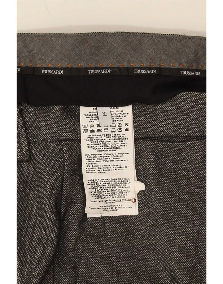 Trussardi Pantaloni subțiri pentru bărbați IT 54 2XL W40 L34 Gri Poliester
