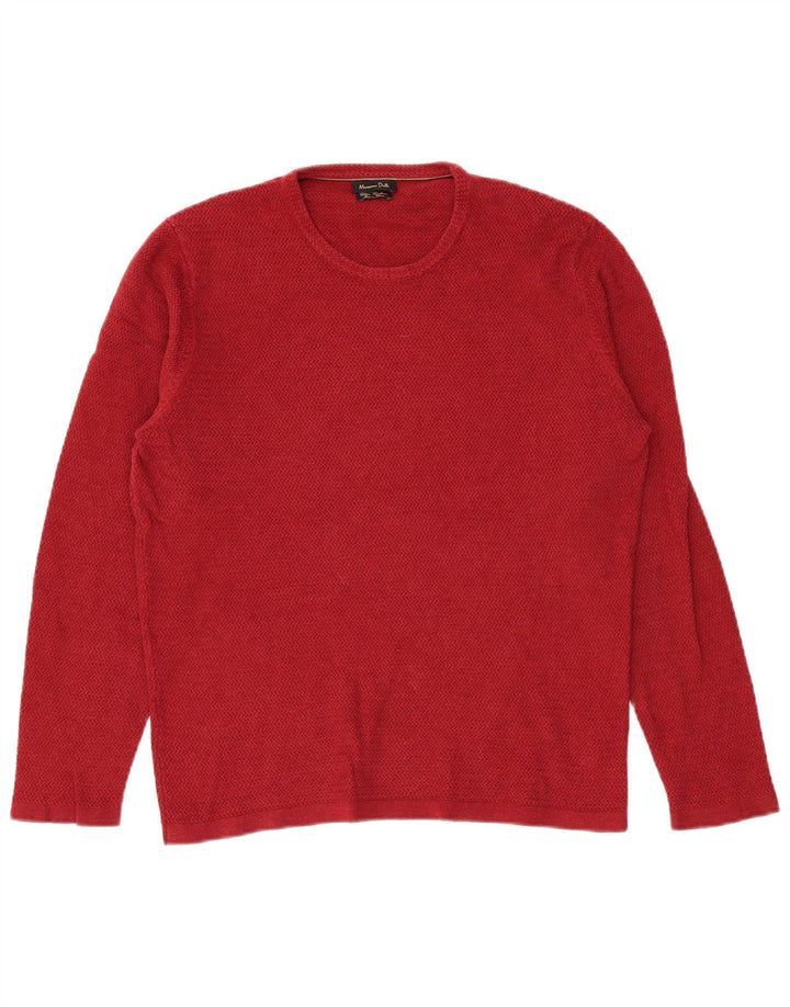 Pulover Massimo Dutti pentru bărbați cu gât roșu, bumbac mare