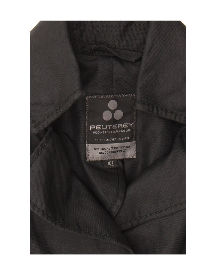 PEUTEREY Womens 2 Button Blazer Jacket IT 42 Medium Black Cotton
