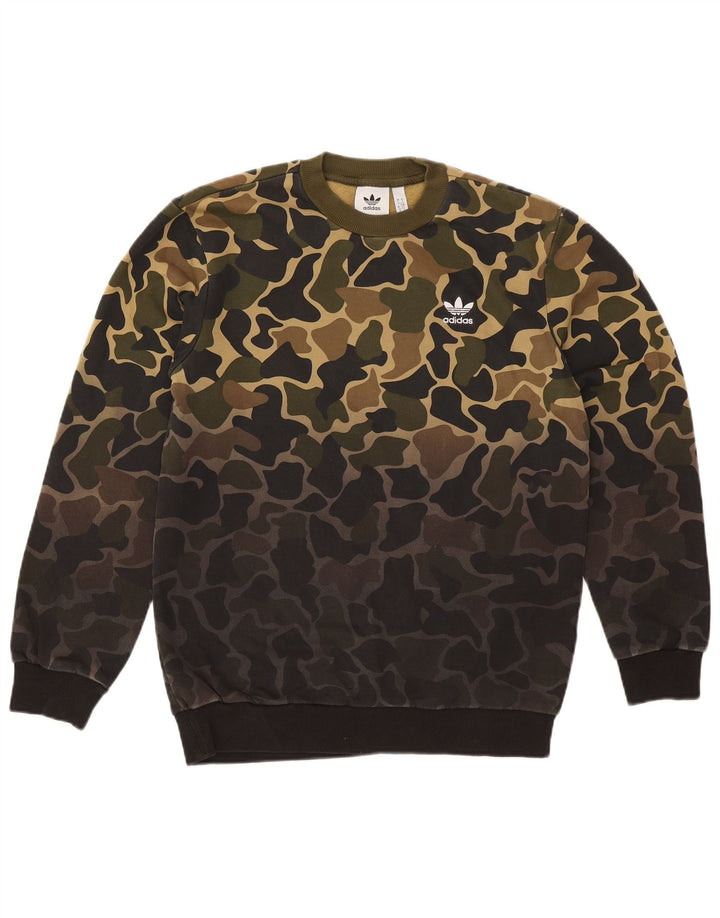 Hanorac pentru bărbați Adidas Jumper Mic Kaki Camuflaj Bumbac