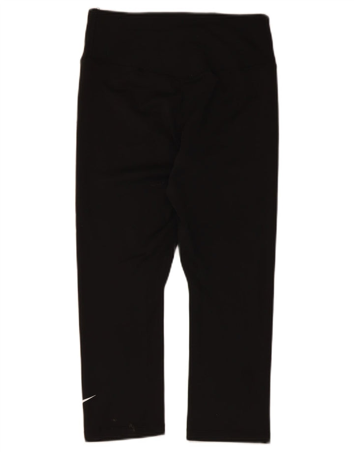 Leggings capri Nike Dri Fit pentru femei UK 10 Poliester negru mic