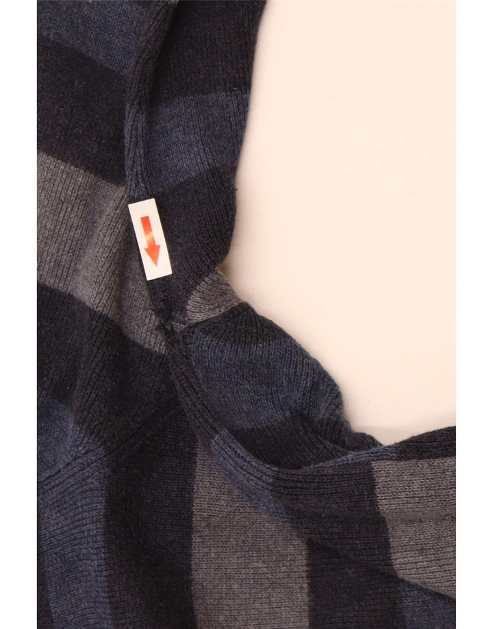 Pulover pentru bărbați Marks & Spencer, cu gât crew, în dungi, albastru bleumarin mediu