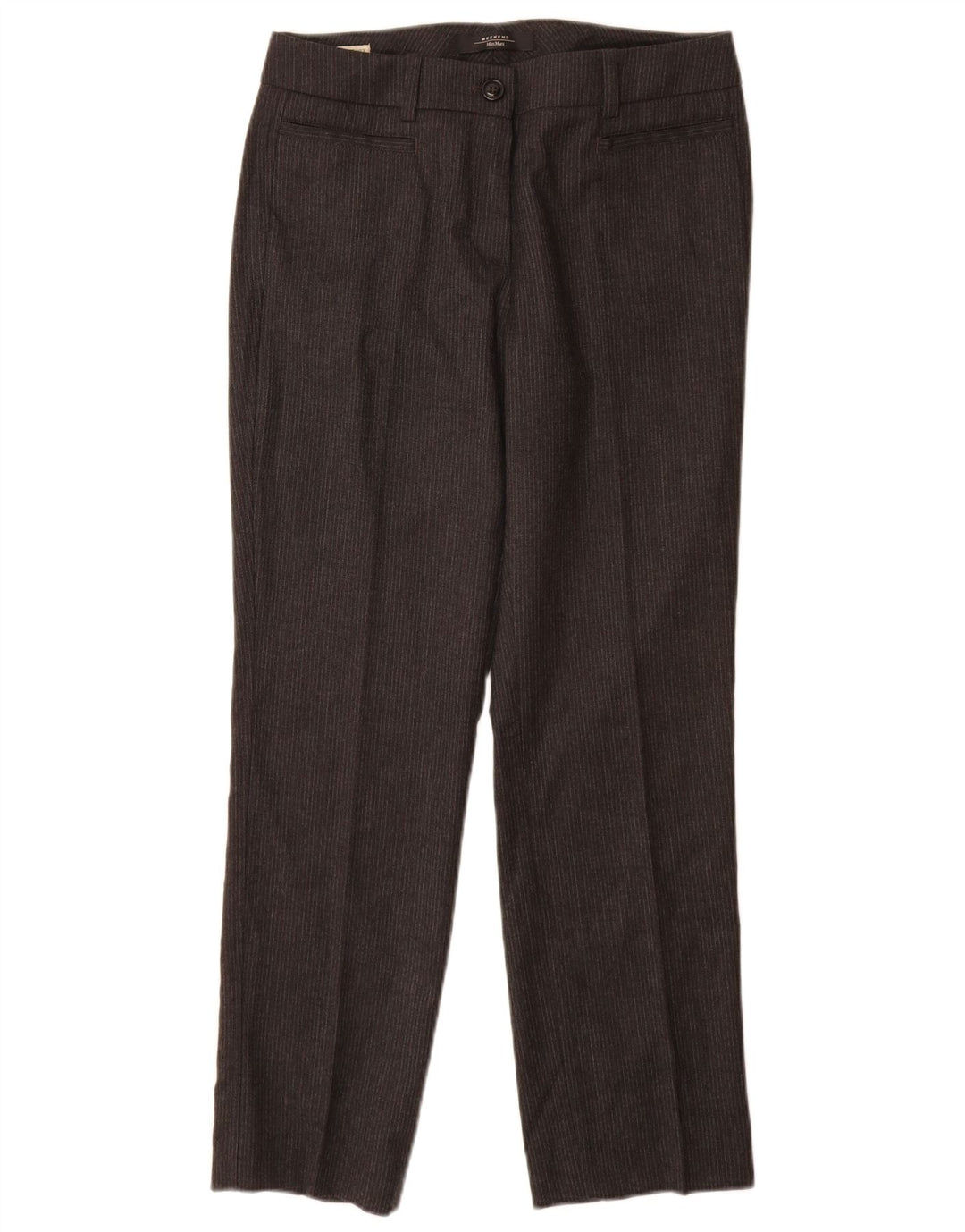 MAX MARA Pantaloni casual de weekend pentru femei UK 8 Small W28 L27 Gri Pinstripe