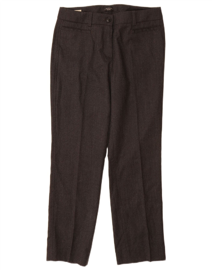 MAX MARA Pantaloni casual de weekend pentru femei UK 8 Small W28 L27 Gri Pinstripe