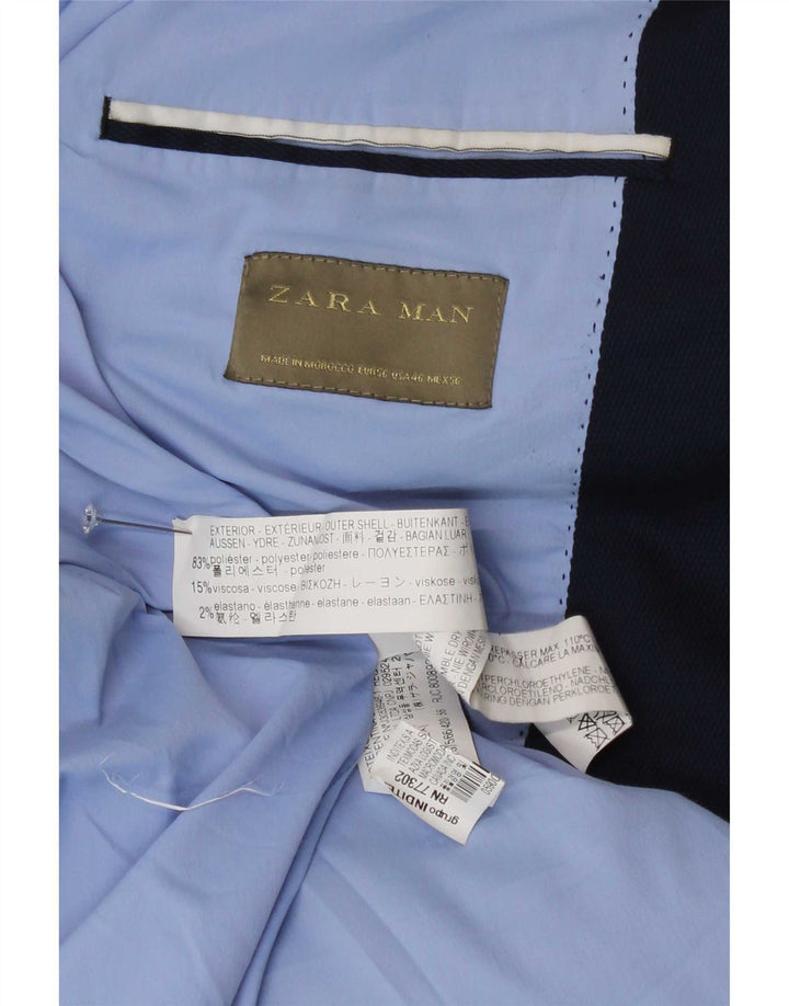 Zara Jachetă pentru bărbați cu 1 nasture EU 56 XL Bleumarin poliester
