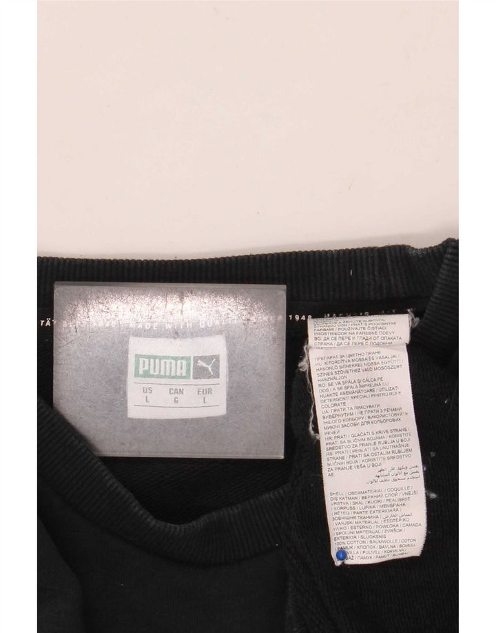 Pulover Puma pentru bărbați, bumbac mare, negru