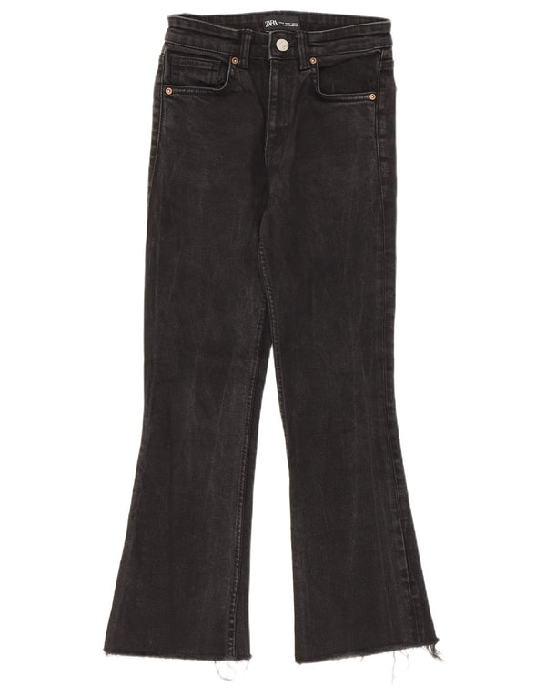 Blugi evazați pentru femei Zara EU 36 XS W26 L26 bumbac negru
