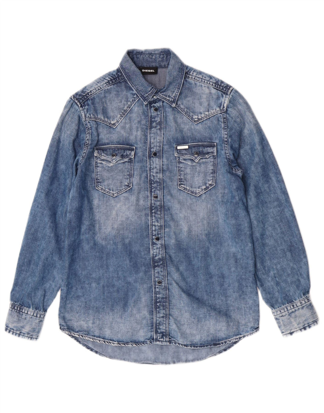 Cămașă Denim Băieți Diesel 9-10 Ani Bumbac Albastru