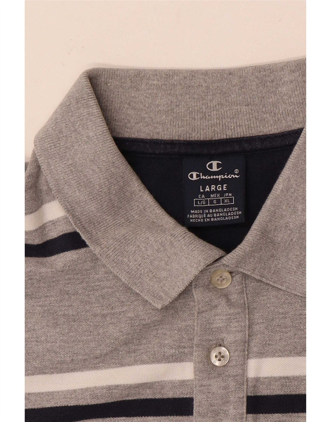 Tricou polo Champion pentru bărbați, mare, gri cu dungi