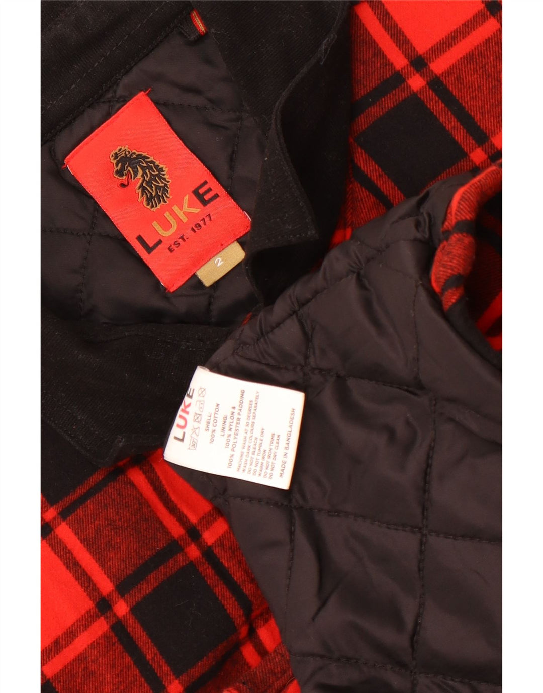 Cămașă Luke 1977 Lumberjack Flannel pentru bărbați, XL, nailon cu carouri roșii