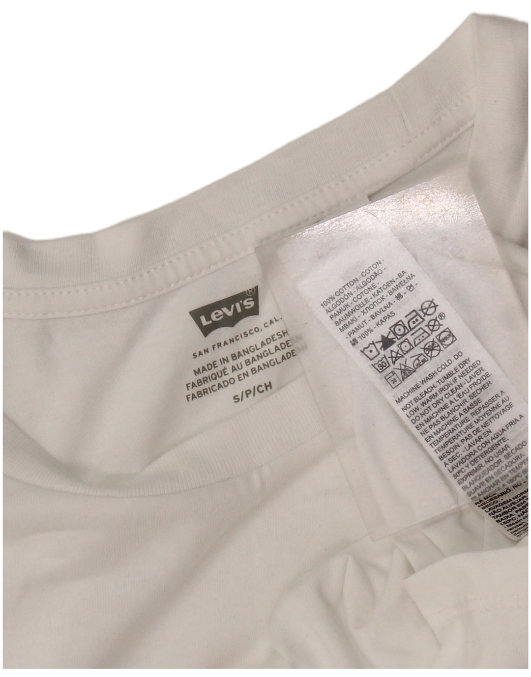 Tricou grafic Levi's pentru femei Top UK 10 Small White Bumbac