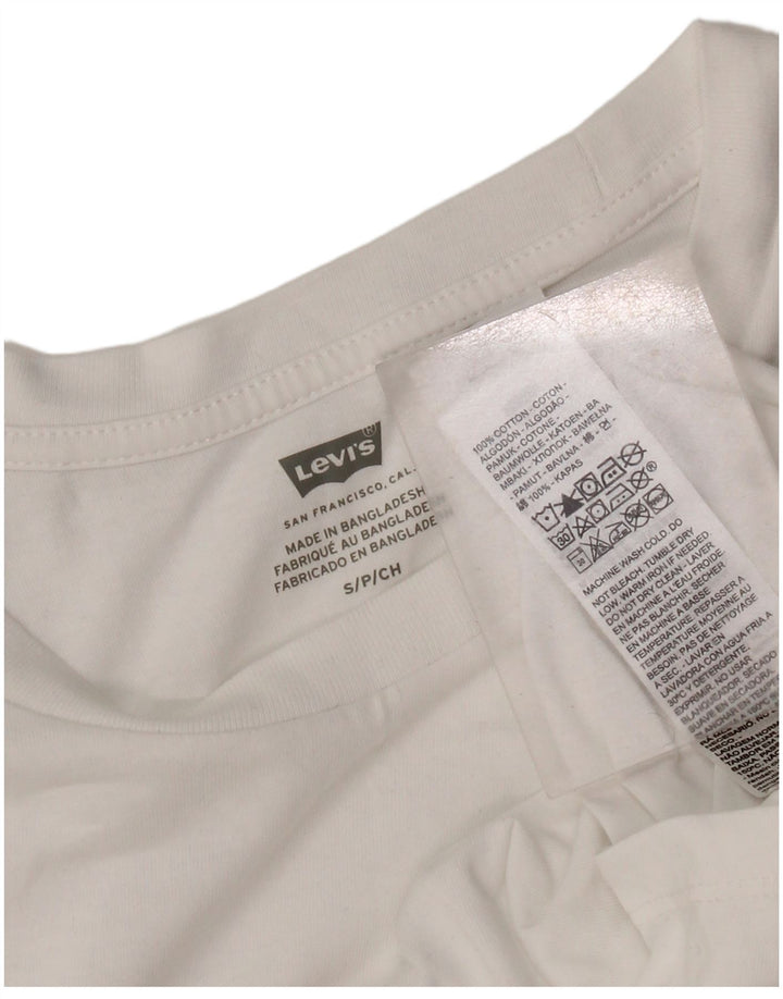 Tricou grafic Levi's pentru femei Top UK 10 Small White Bumbac