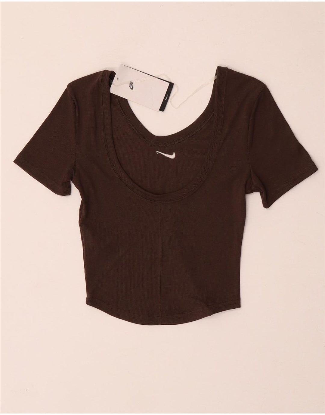 Tricou pentru femei Nike Crop Top UK 4 XS Maro Poliester