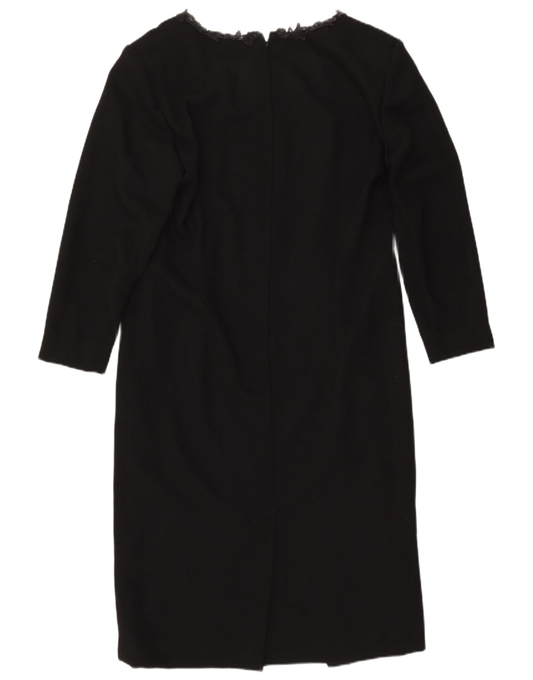 VINTAGE Rochie cu mânecă lungă pentru femei UK 14 Large Negru