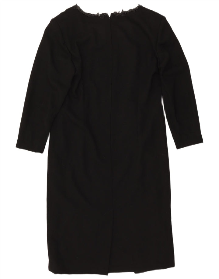 VINTAGE Rochie cu mânecă lungă pentru femei UK 14 Large Negru